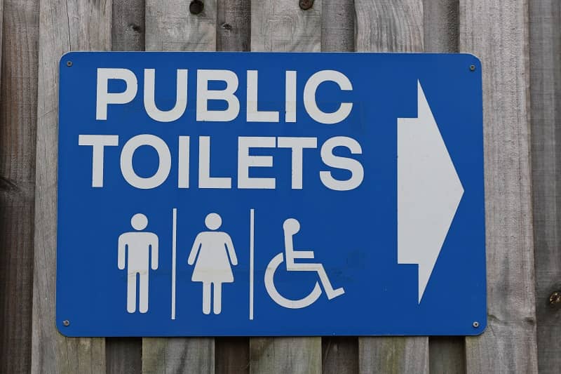 Public toilet sign-cm