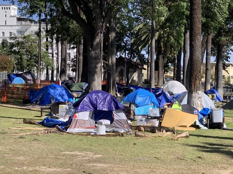 Homeless encampment -cm