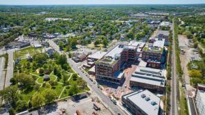 1567378561_Downtown Fort Wayne Electric Works GE building rooftop greenery aerial with McCulloch Park_Large-cm