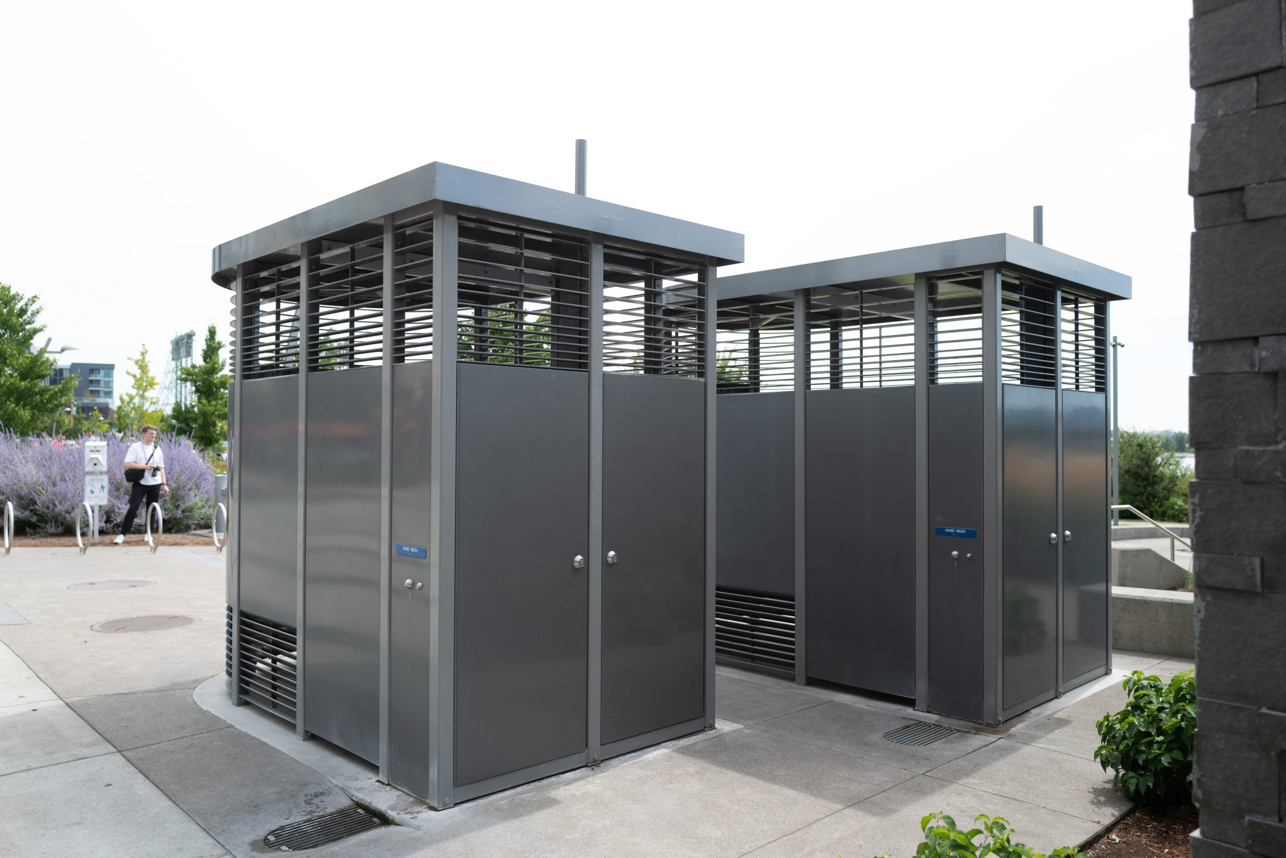 clean public restroom design